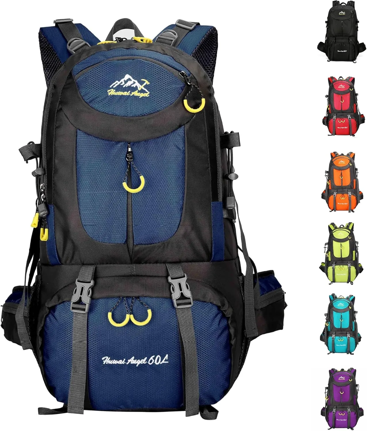 Backpack Hiking Camping Backpack Daypack 40L 50L 60L Water Resistant Lightweight Travel Backpack For Wemen Men (Blue, 40L)