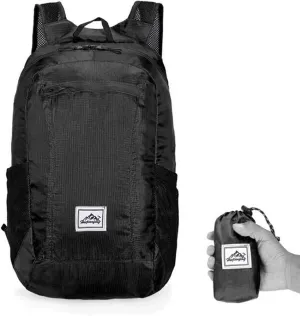 Backpack, Lightweight Portable Foldable Backpack Waterproof Backpack Folding Bag Ultralight Outdoor Pack for Women Men Travel Hiking(Black)