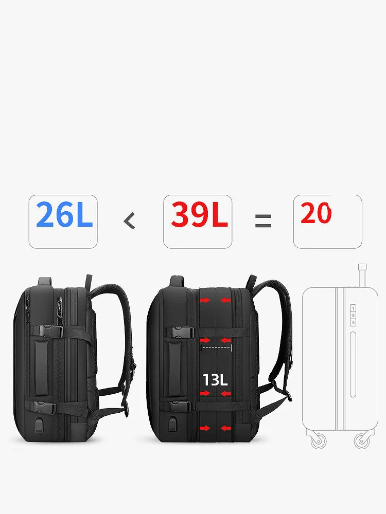 Backpack Men'S Backpack Emergency Raincoat Large Capacity Business Trip 17 Inch Laptop Bag