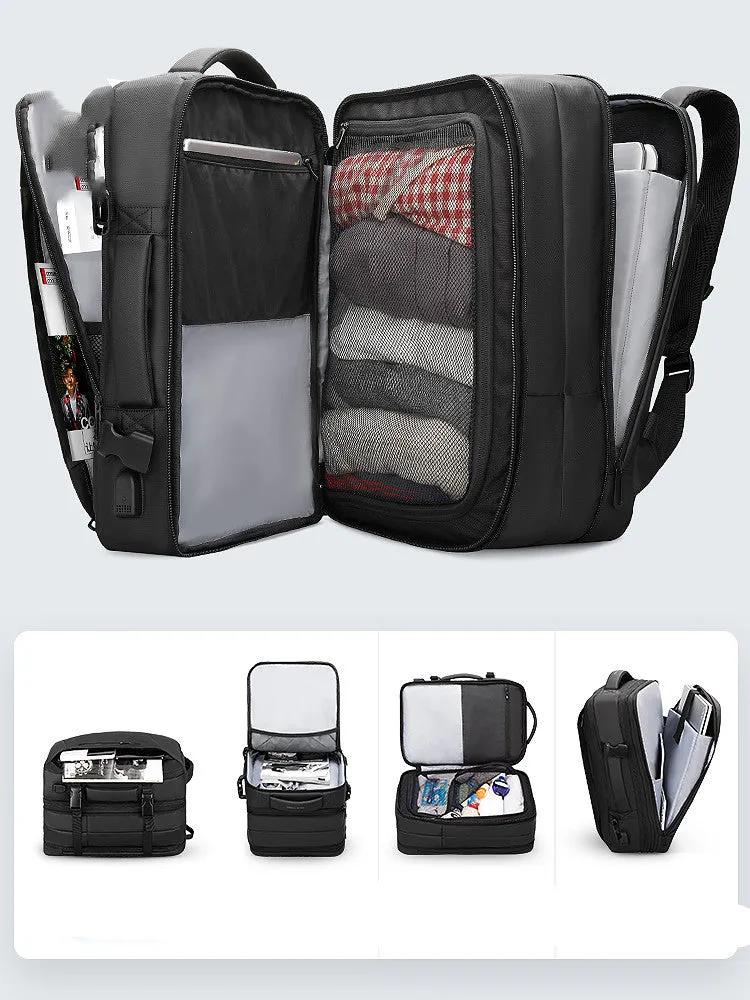 Backpack Men'S Backpack Emergency Raincoat Large Capacity Business Trip 17 Inch Laptop Bag