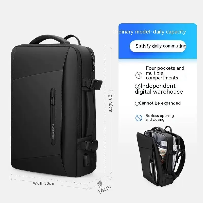 Backpack Men'S Backpack Emergency Raincoat Large Capacity Business Trip 17 Inch Laptop Bag