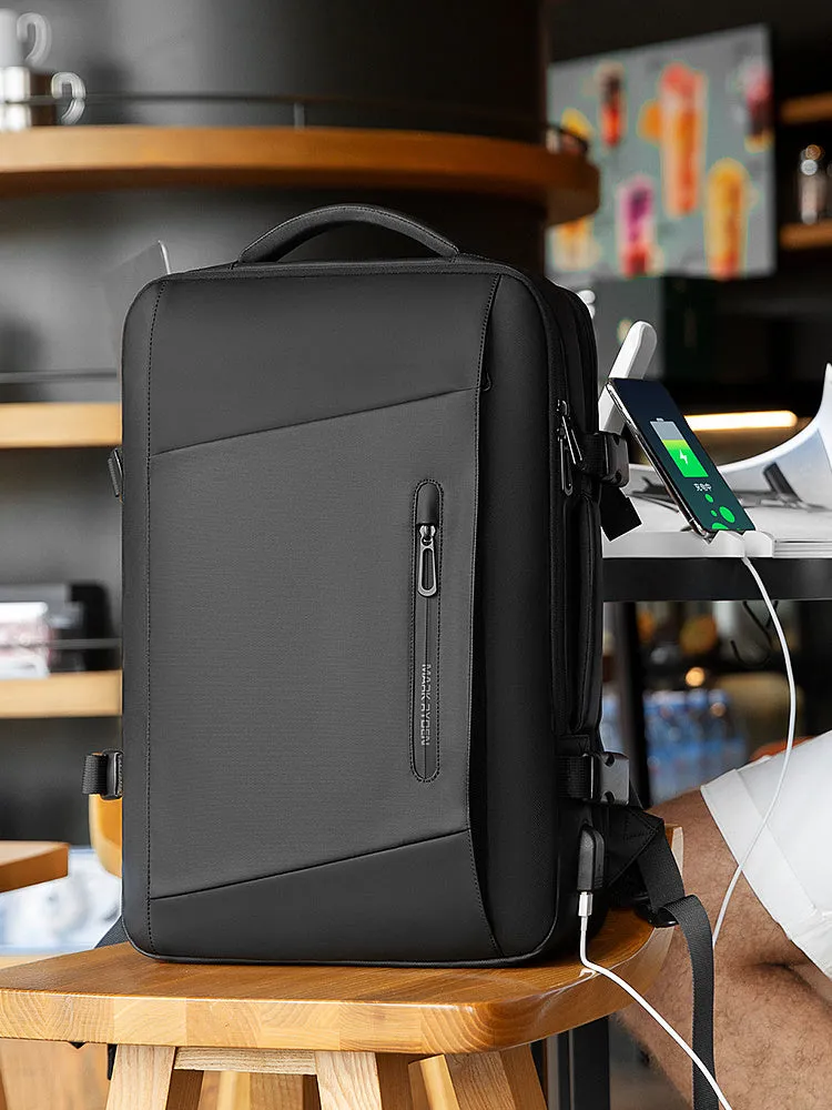 Backpack Men'S Backpack Emergency Raincoat Large Capacity Business Trip 17 Inch Laptop Bag