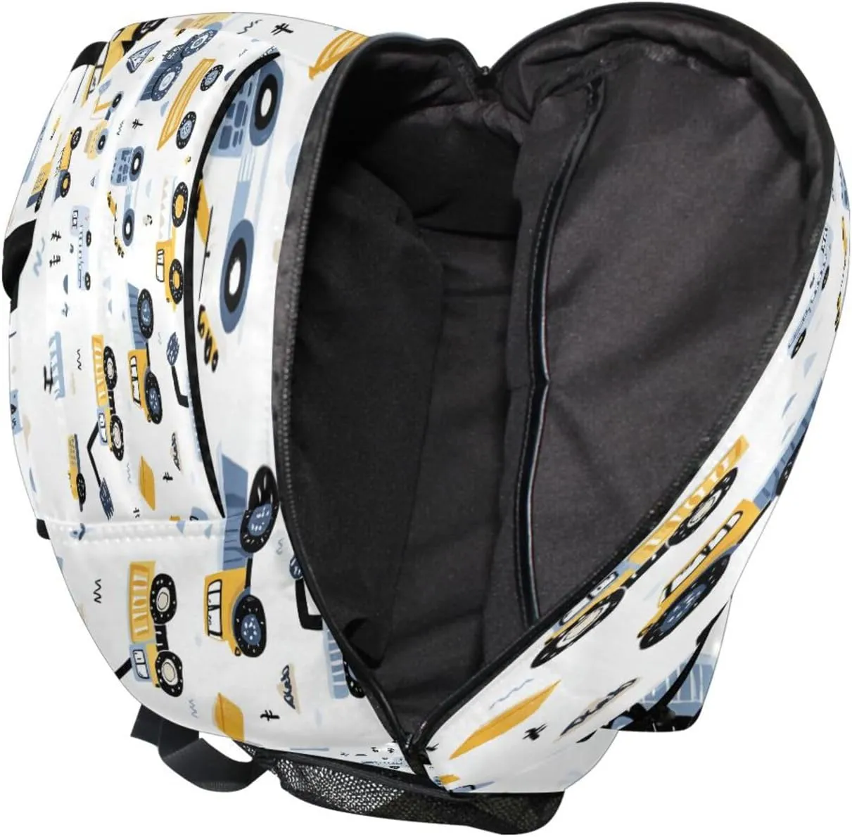 Backpack School Bookbag Travel Bag Yellow Blue Build Construction Transport Car for Girls Boys Teen