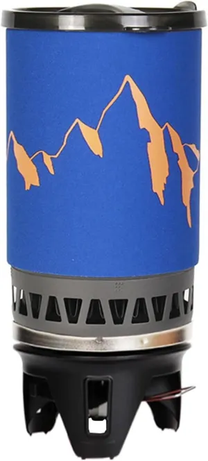 Backpacking Stove, Lightweight 1.4L Large Capacity Camping Stove, Complete Kit with Pot and Bonus Pan Support, Hiking Stove, Ideal for Trekking, Fishing, Hunting (Black)(Blue)