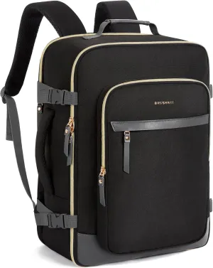 BAGSMART Travel Backpack for Women, Large 40L Carry-On Backpack Fits 17.3 Inch Laptop, TSA Approved Water-Resistant Weekender Gym Backpack, Black