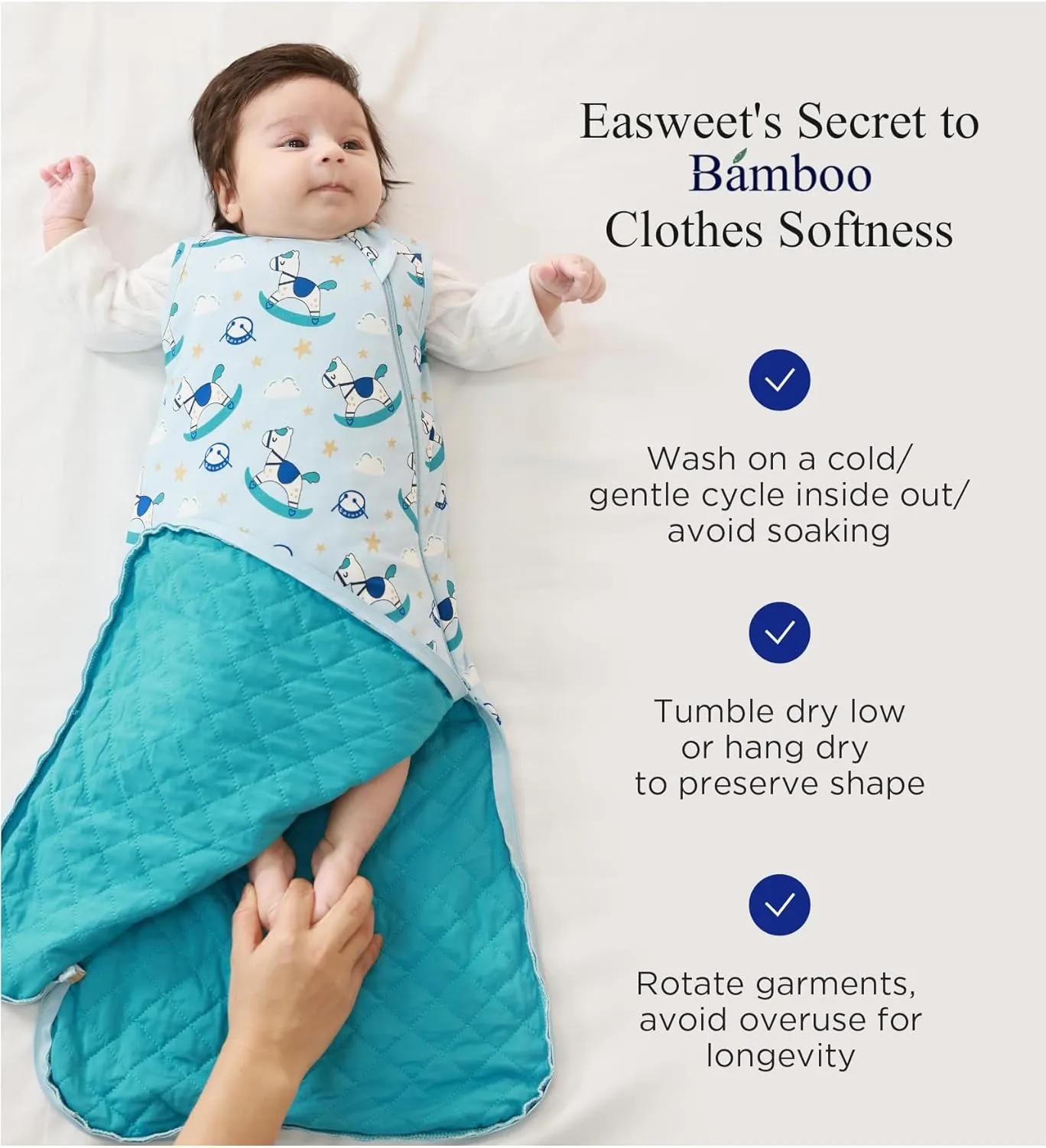 Bamboo Viscose Infant Sleep Sack 1.0 TOG Sleeveless Sleep Bag for Baby with 2-Way Zipper