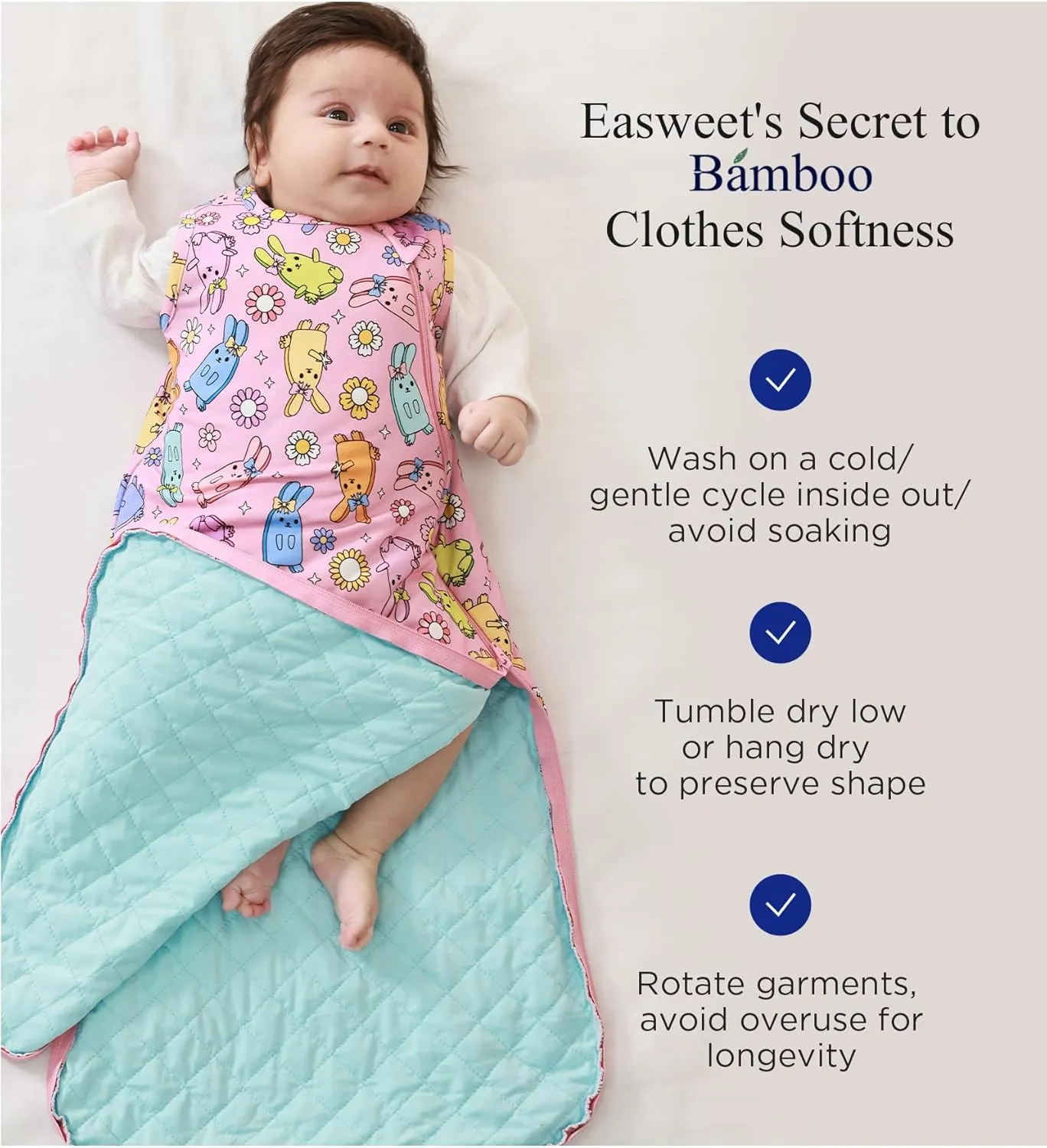 Bamboo Viscose Infant Sleep Sack 1.0 TOG Sleeveless Sleep Bag for Baby with 2-Way Zipper