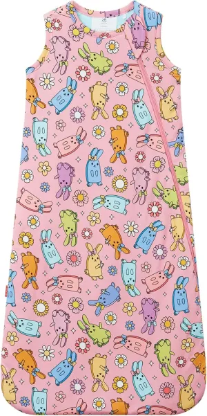 Bamboo Viscose Infant Sleep Sack 1.0 TOG Sleeveless Sleep Bag for Baby with 2-Way Zipper