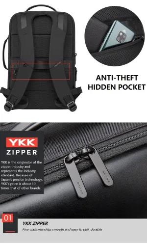 BANGE Business Smart Backpack - Waterproof, Fit 15.6" Inch Laptop Backpack with USB Charging Port, Travel Durable Backpack, Anti-theft Lock