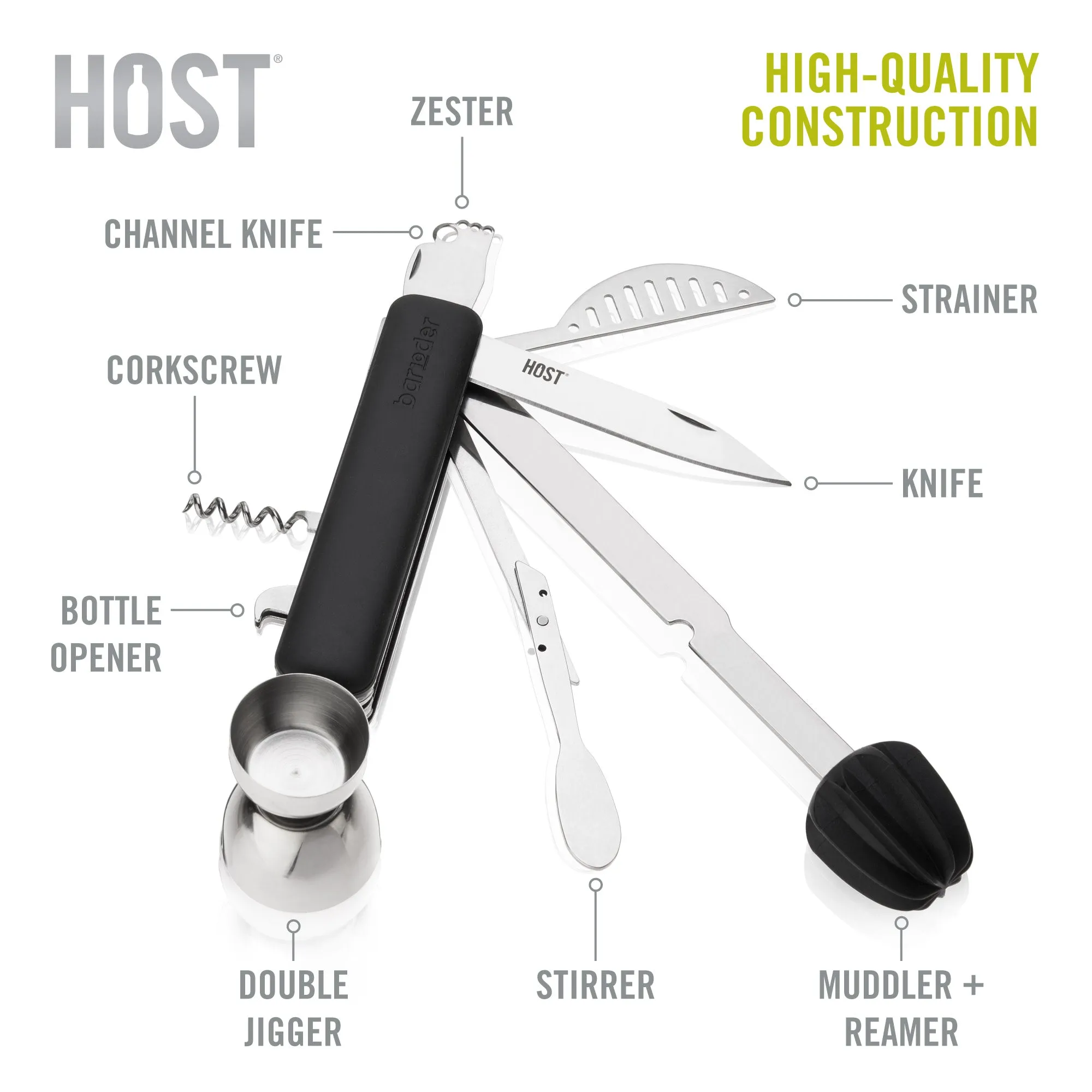 Bar10der 10 in 1 tool in black by host®