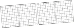 Barbecue net, barbeque grill outdoor,2 Pcs Stainless Steel Grill Portable Smoker Grill Outdoor Grills Hibachi Grill Grilling Grid Bbq Fish Rack Smoker Mesh Grate Barbecue Mesh Barbecue Accessories Bar