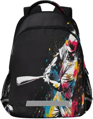 Baseball Player Design Waterproof Backpack - Casual Outdoor Sports Daypack with Ergonomic Shoulder Straps#576