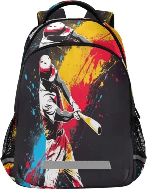 Baseball Player Design Waterproof Backpack - Casual Outdoor Sports Daypack with Ergonomic Shoulder Straps#582