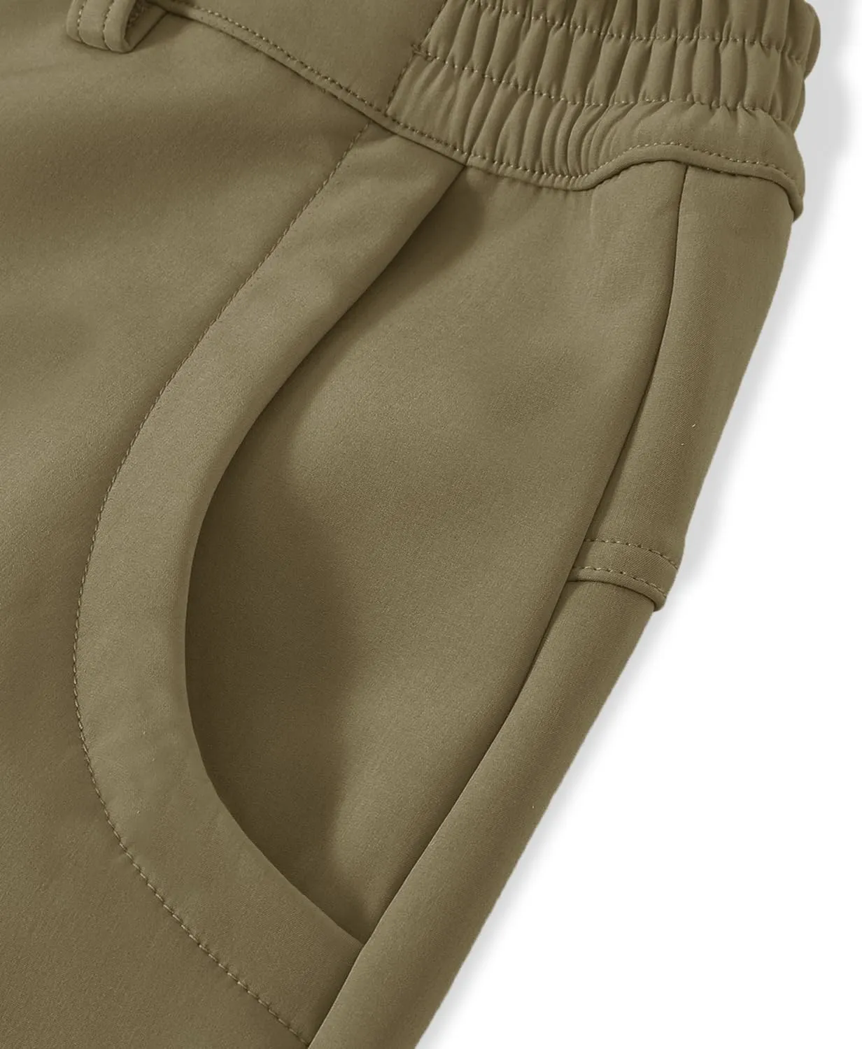 BASUDAM Men's Cargo Work Pants Snow Waterproof Softshell Winter Fleece Lined Insulated Outdoor Mountain with 6 Pockets