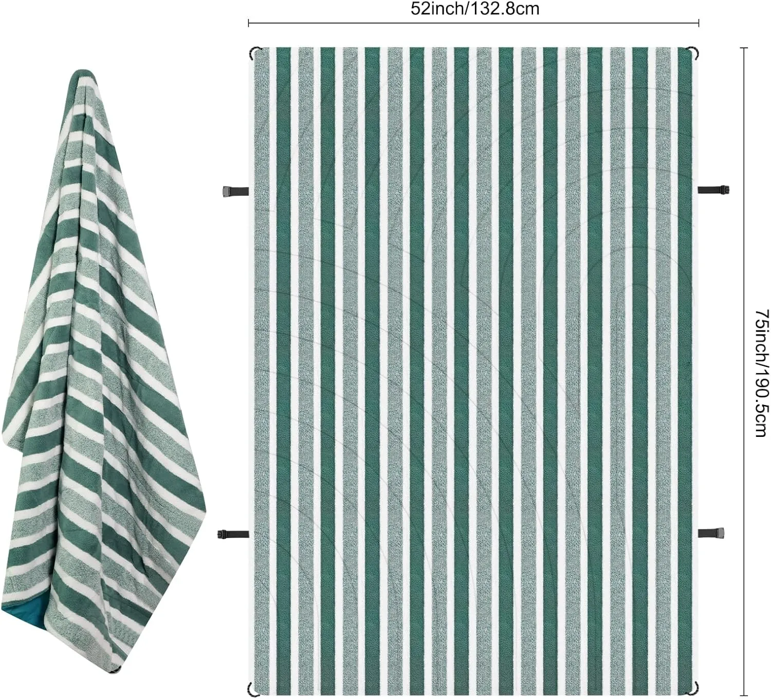 Beach Towel ，Lightweight Sand Free Compact Towels Quick Dry Absorbent for Swimming Pool Camping Beach Accessories