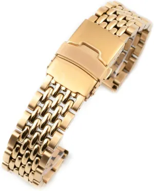 Beads of Rice Watch Bracelet Band Strap - Stainless Steel Vintage BOR 18mm 19mm 20mm 21mm 22mm 24mm