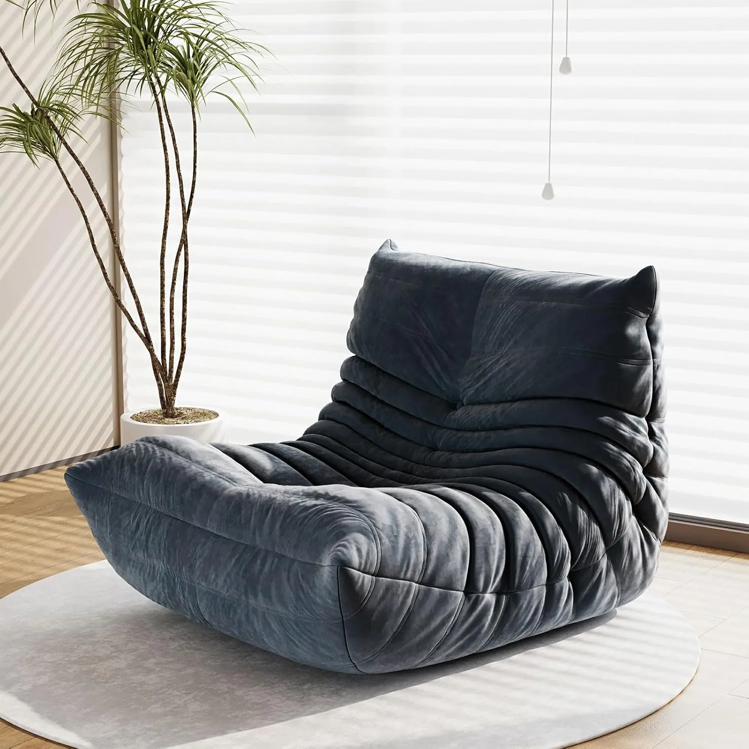 Bean Bag Chairs for Adults, Bean Bag Sofa - Adult Size with Soft Waterproof Fabric for Living Room, Apartments, Reading Corner, Gaming, and Movie Venue (Gray)