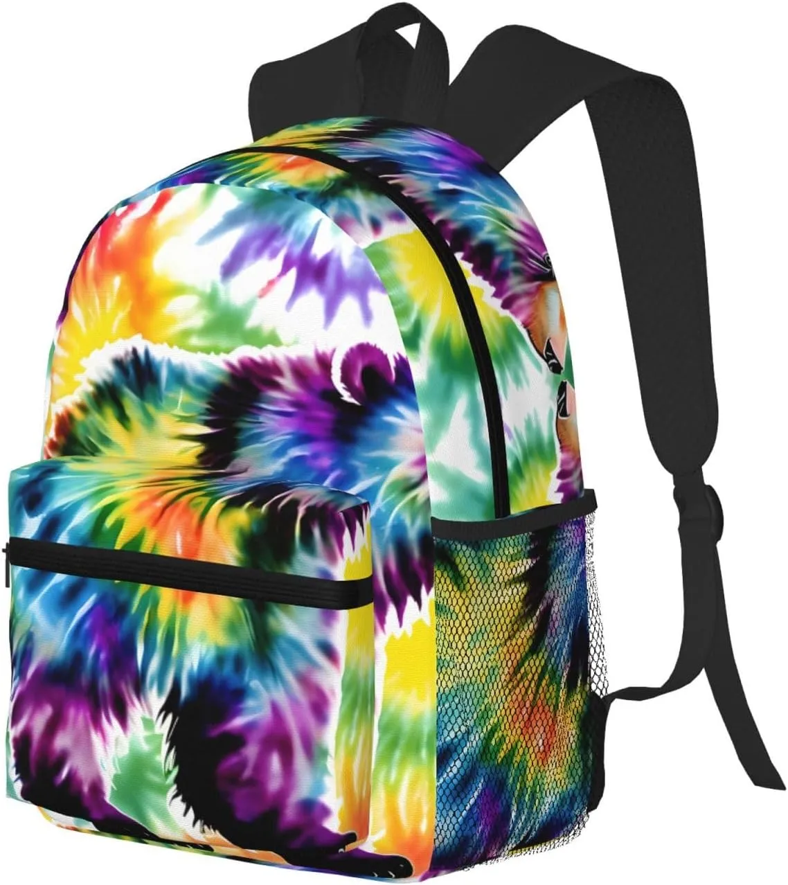Bear Dancing Tie Dye Print Comfortable Backpack,Your Essential Casual Travel Bag For Outdoor Adventures, SB-122