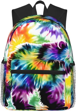 Bear Dancing Tie Dye Print Comfortable Backpack,Your Essential Casual Travel Bag For Outdoor Adventures, SB-122
