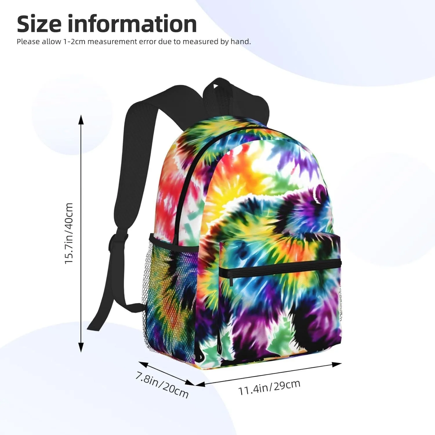 Bear Dancing Tie Dye Print Comfortable Backpack,Your Essential Casual Travel Bag For Outdoor Adventures, SB-122