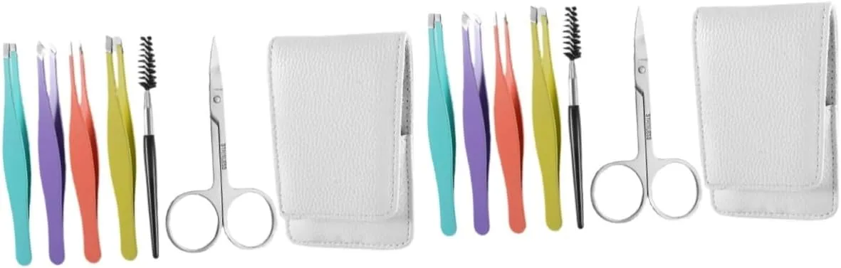 Beaupretty 2sets Portable Eyebrow Grooming Kit Eyebrow Trimmer Tweezers for Makeup Ergonomic Design for and Precision Trimming