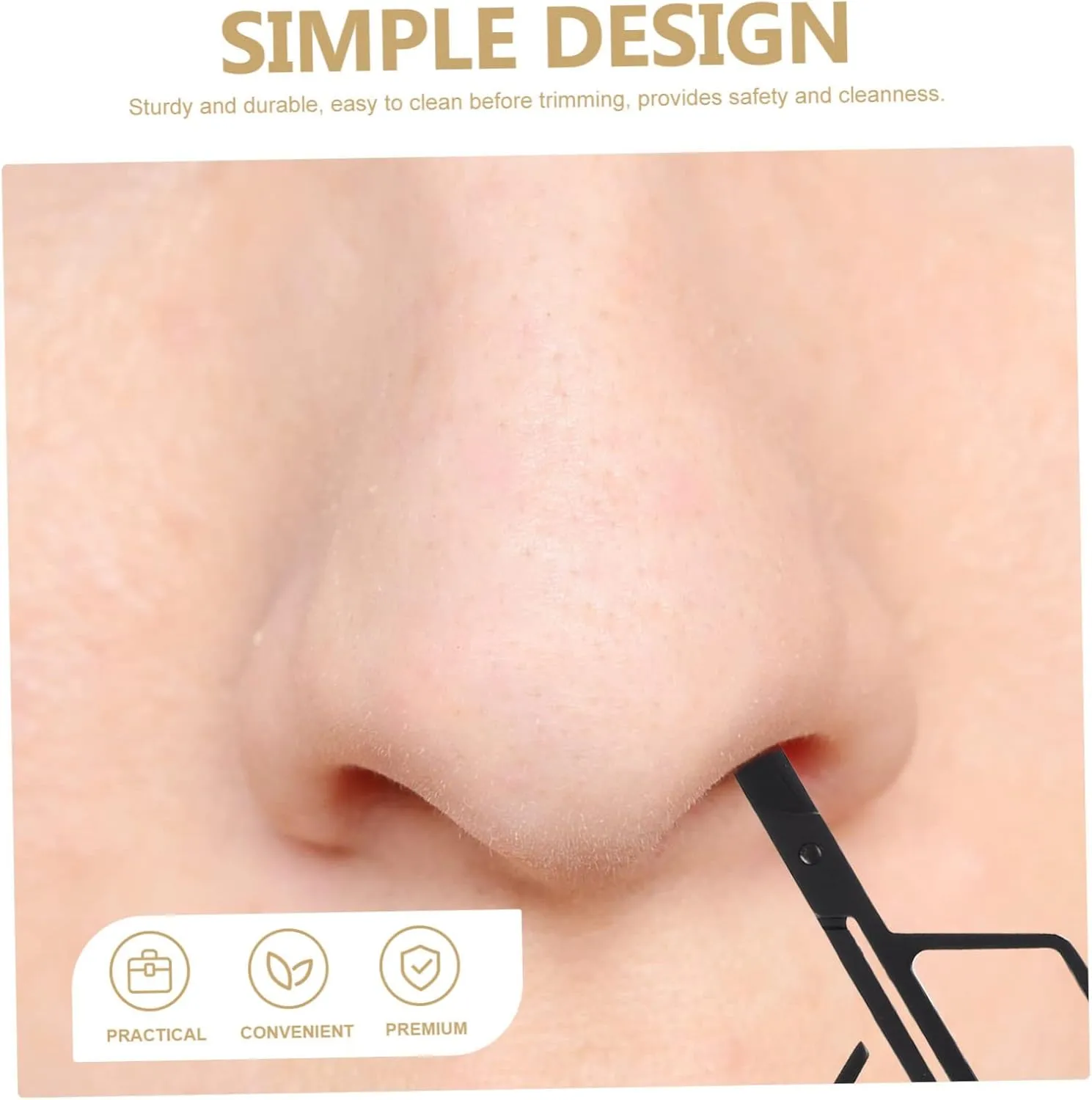 Beaupretty 4sets Nose Hair Removal Scissors Eyebrow Trimmer for Women Men Lightweight Portable and Easy to Store Perfect Grooming Tool 2pcs*4