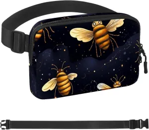 Bees and Flowers-284 Belt Bag for Men and Women Fanny Pack,Belt Bag with Adjustable Strap,Fashion Crossbody Everywhere Belt Bag for Travel Outdoors Running Hiking