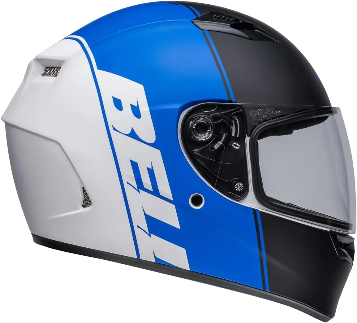 BELL Qualifier Full-Face Motorcycle Helmet (Ascent Matte Black/Blue/White - Large)