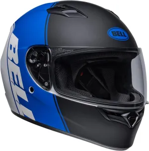 BELL Qualifier Full-Face Motorcycle Helmet (Ascent Matte Black/Blue/White - Large)