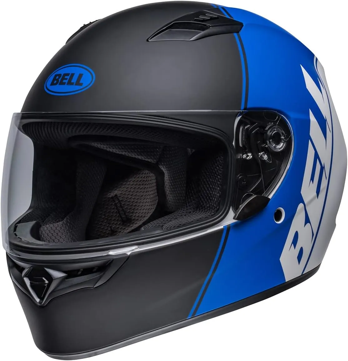 BELL Qualifier Full-Face Motorcycle Helmet (Ascent Matte Black/Blue/White - Large)