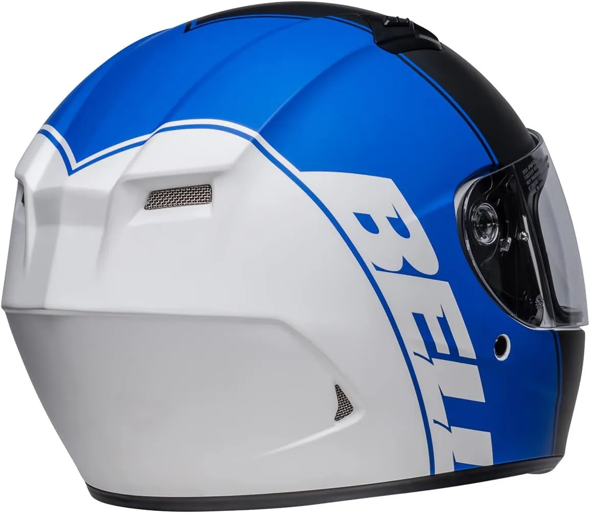 BELL Qualifier Full-Face Motorcycle Helmet (Ascent Matte Black/Blue/White - Large)