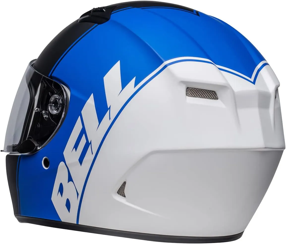 BELL Qualifier Full-Face Motorcycle Helmet (Ascent Matte Black/Blue/White - Large)