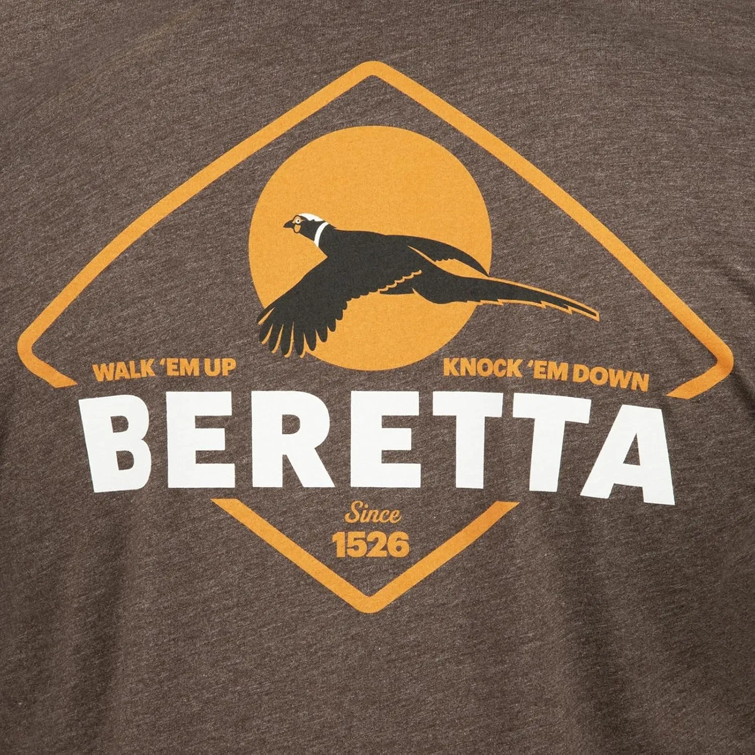 Beretta Men's Walk Em Casual Durable Multi-Purpose Comfortable Cotton Blend Ribbed Crew Neck Long Sleeve T-Shirt with Logo