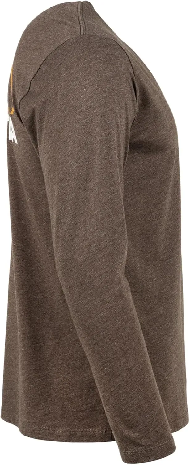 Beretta Men's Walk Em Casual Durable Multi-Purpose Comfortable Cotton Blend Ribbed Crew Neck Long Sleeve T-Shirt with Logo