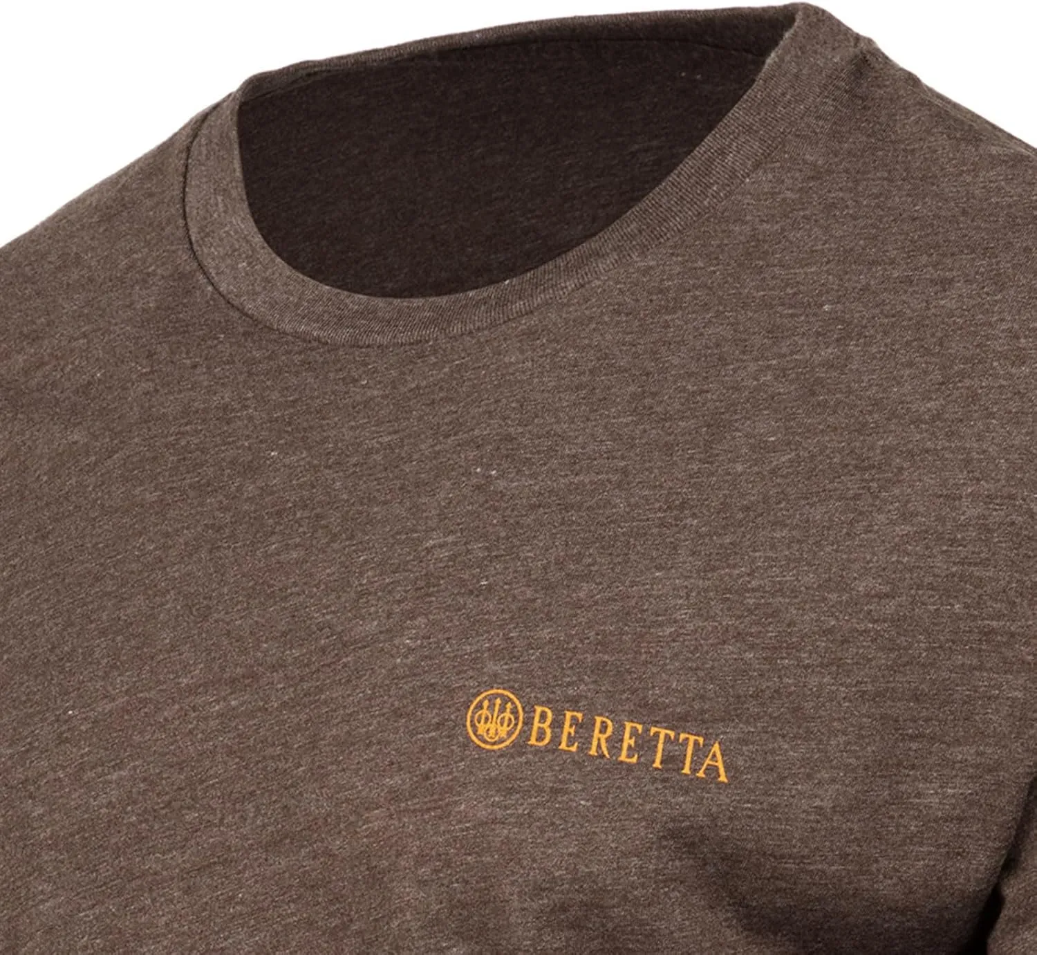 Beretta Men's Wing Drop Casual Durable Multi-Purpose Comfortable Cotton Blend Ribbed Crew Neck Long Sleeve T-Shirt with Logo