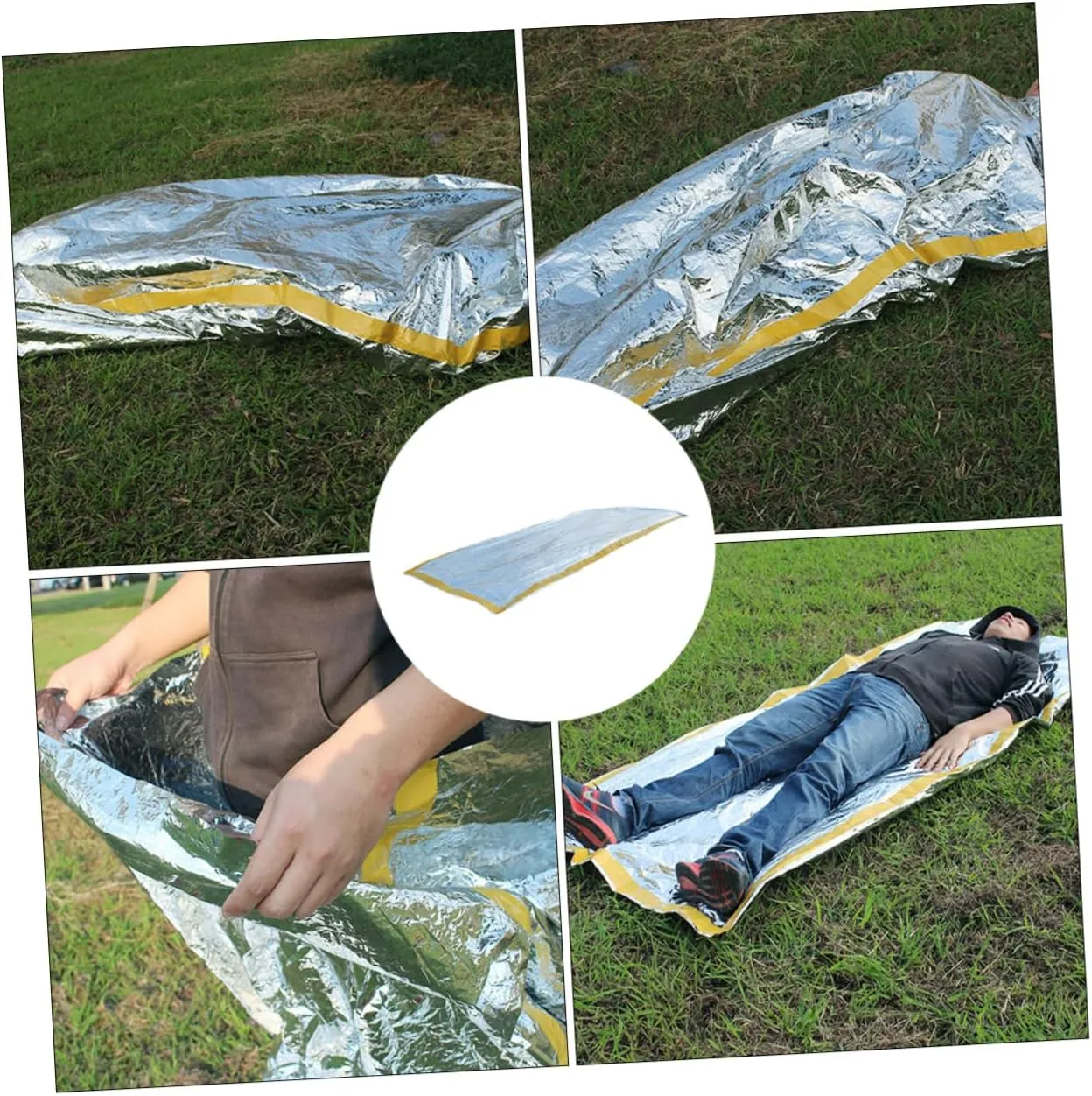 BESPORTBLE 2pcs First aid Sleeping Bag Camping Sleeping Sack bivvy Bag Outdoor Sleeping Bag Emergency Blanket