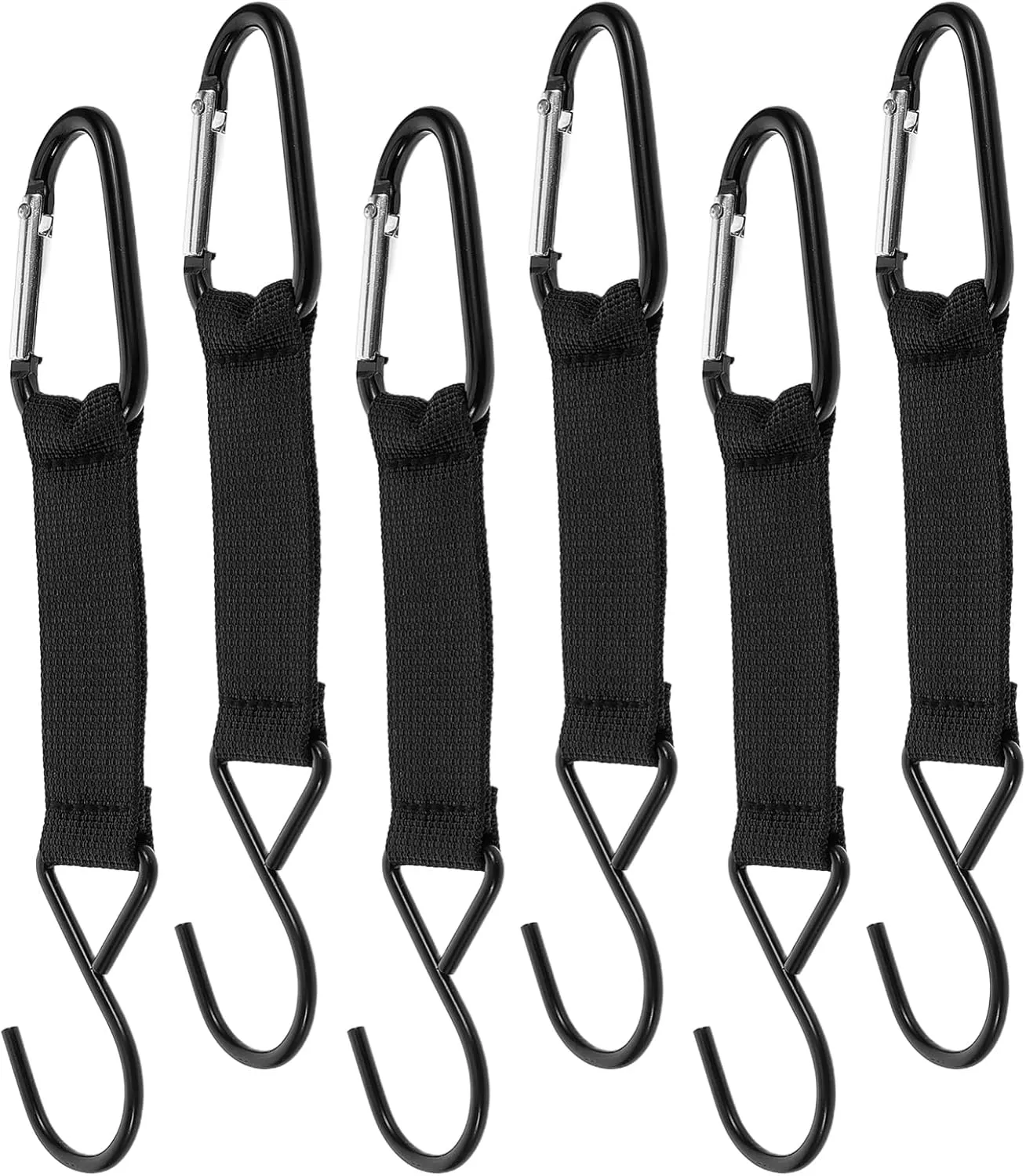 BESPORTBLE 6Pcs Outdoor Backpack Hooks Durable Metal Carabiner Clips with Strap for Hiking Camping and Trekking Secure Reliable Attachment for Gear