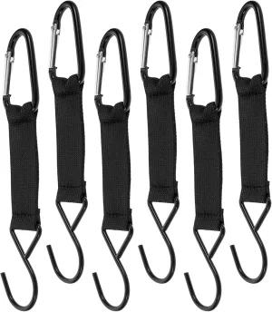 BESPORTBLE 6Pcs Outdoor Backpack Hooks Durable Metal Carabiner Clips with Strap for Hiking Camping and Trekking Secure Reliable Attachment for Gear