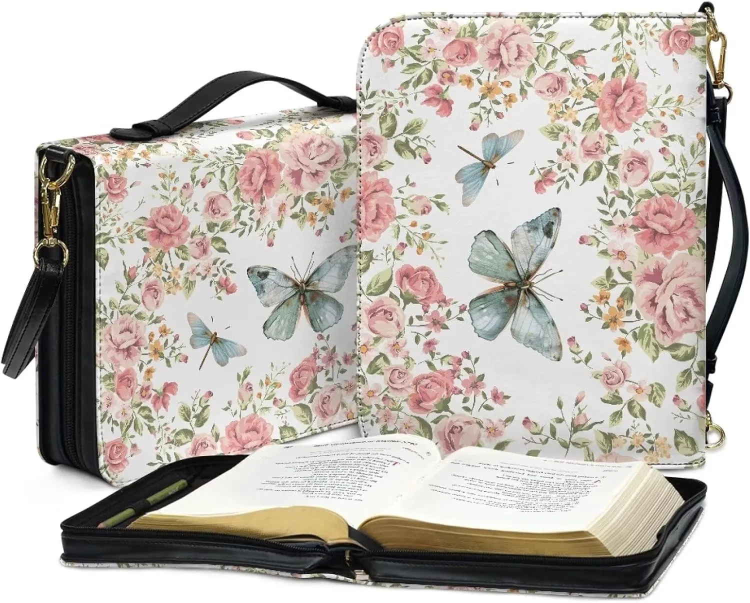 Bible Cover - Portable Bible Case with Shoulder Strap for Bible Study