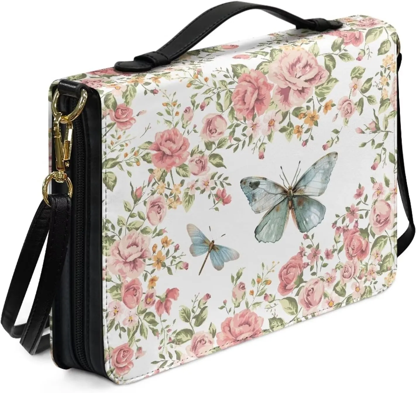 Bible Cover - Portable Bible Case with Shoulder Strap for Bible Study