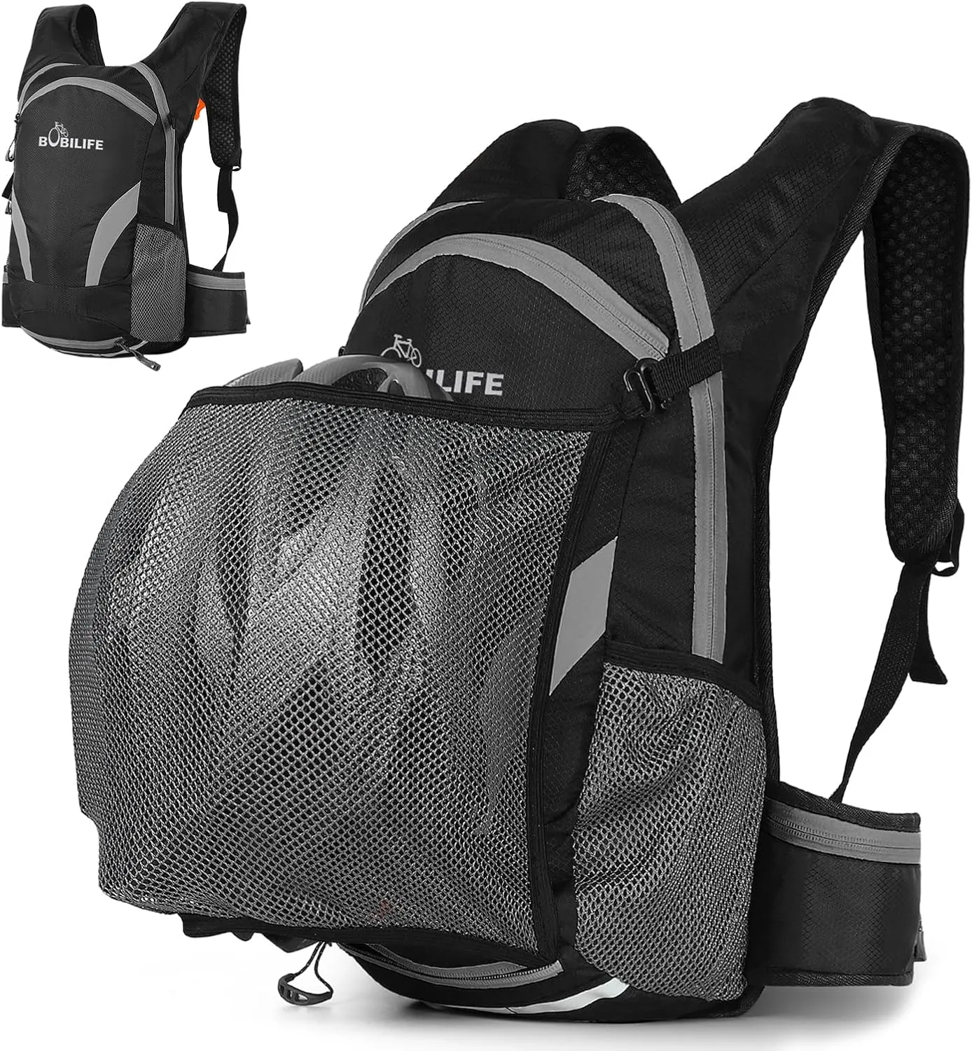 Bicycle Cycling Backpack - Water Resistant Biking and Bike Commuter Lightweight Backpack with Helmet Mesh Holder, Men and Women