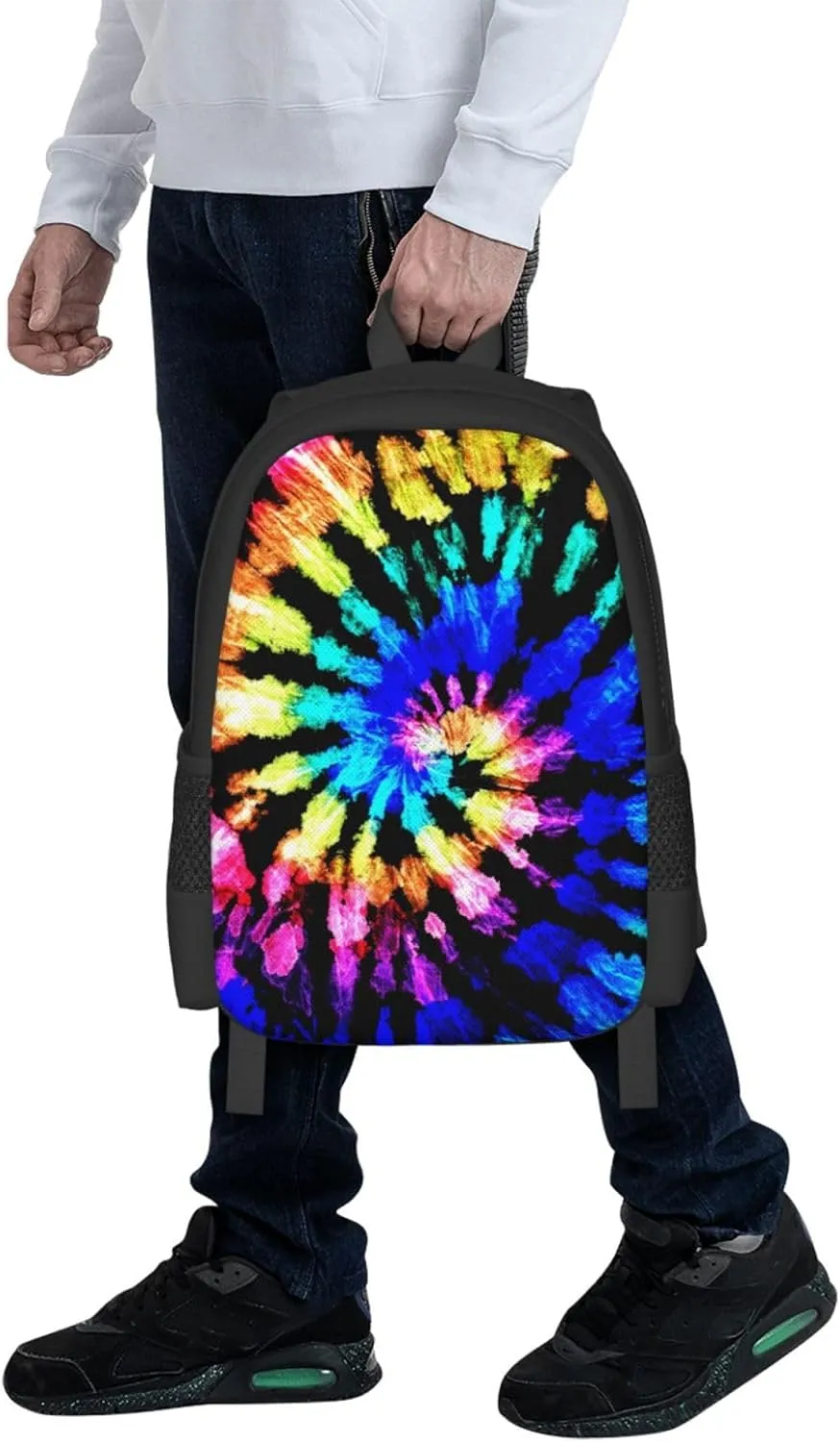 Big Capacity Rucksack, for Blue Tie Dye Multipurpose Anti-Theft Bookbag with Shoulder Straps, Casual College Daypack, Travel Hiking Backpack Rucksack