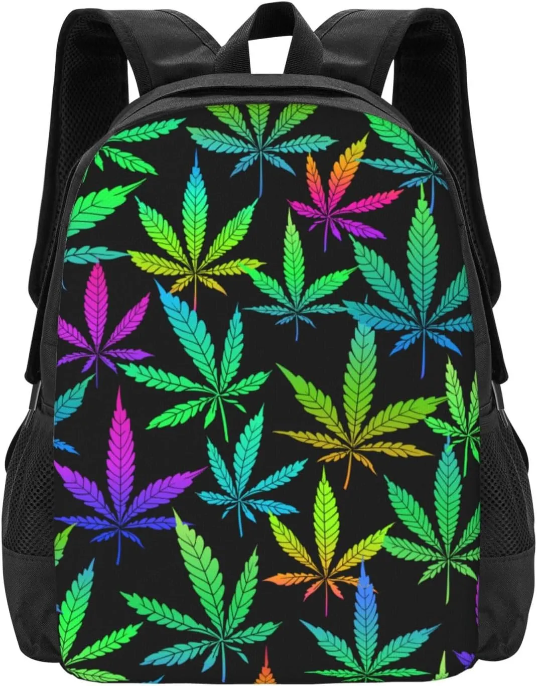 Big Capacity Rucksacks, for Neon Weedleaf Leaves Anti-Theft Multipurpose Bookbag with Shoulder Straps, Shoulder Book Bags, Travel Hiking Daypack Laptop Backpack