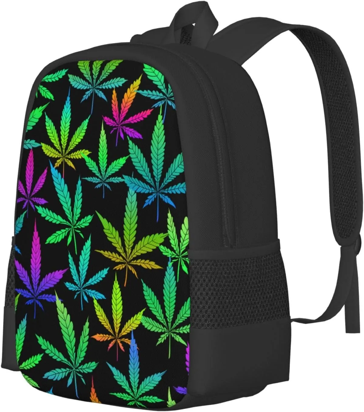 Big Capacity Rucksacks, for Neon Weedleaf Leaves Anti-Theft Multipurpose Bookbag with Shoulder Straps, Shoulder Book Bags, Travel Hiking Daypack Laptop Backpack