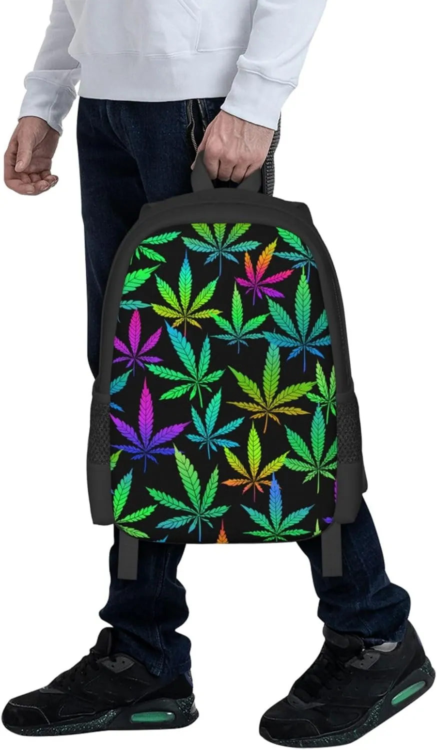 Big Capacity Rucksacks, for Neon Weedleaf Leaves Anti-Theft Multipurpose Bookbag with Shoulder Straps, Shoulder Book Bags, Travel Hiking Daypack Laptop Backpack