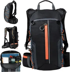 Bike Backpack 10L Waterproof Hiking Backpack Portable Camping with Reflective Strip & Pockets Lightweight Outdoor Water for Running Cycling Hiking
