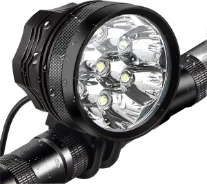 Bike Lights,Waterproof Bicycle Headlight,Super Bright 10000 lumens 7LED Bike Headlights,with 9000mAh Rechargeable Battery Pack,for Bike All
