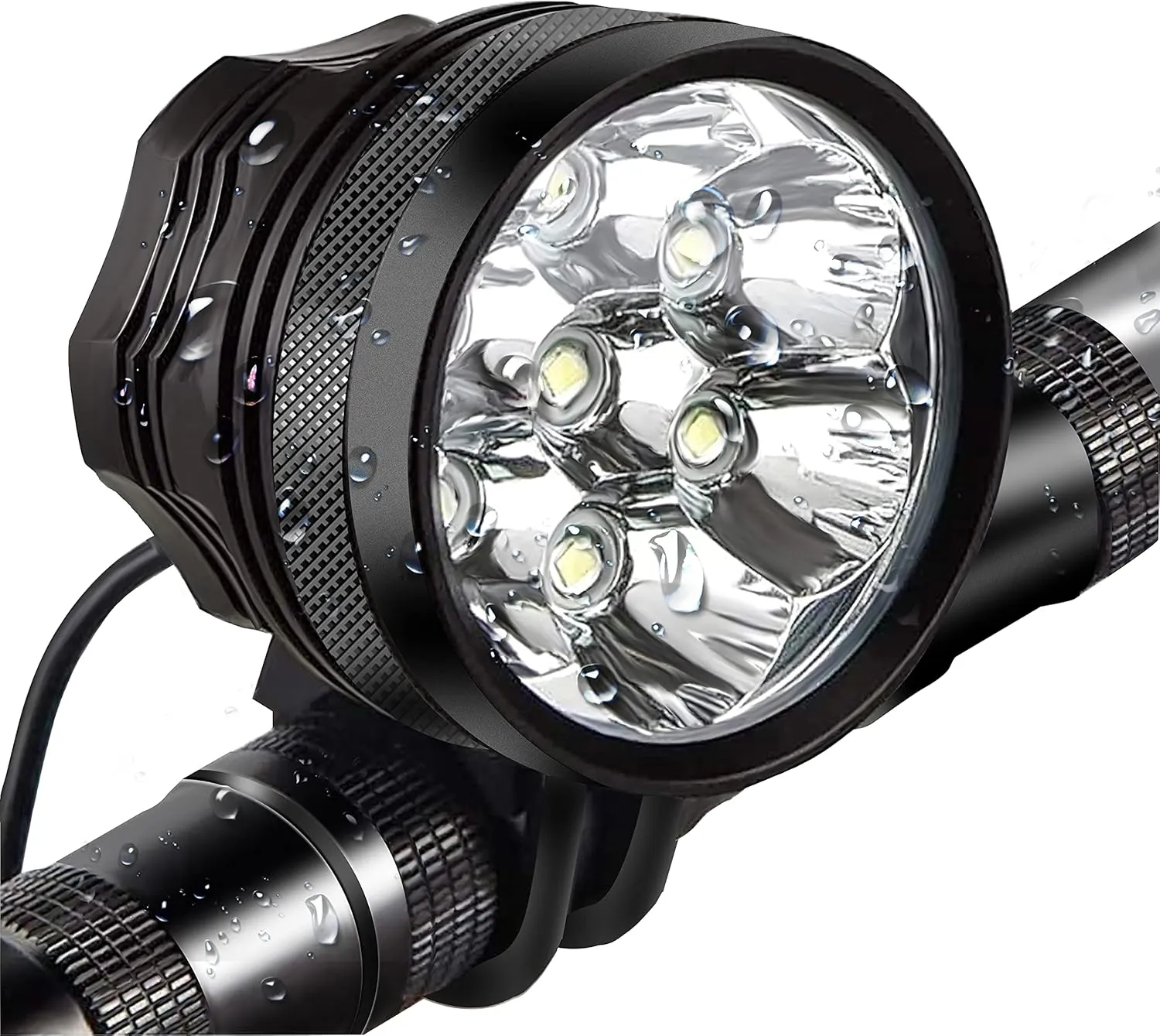 Bike Lights,Waterproof Bicycle Headlight,Super Bright 10000 lumens 7LED Bike Headlights,with 9000mAh Rechargeable Battery Pack,for Bike All