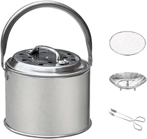 BILIKEYU Camping Stove Grill Fire With Stainless Steel Grill Net Portable Grill Wood Burning Stoves For Picnic BBQ Camp Hiking Home (B, One Size)