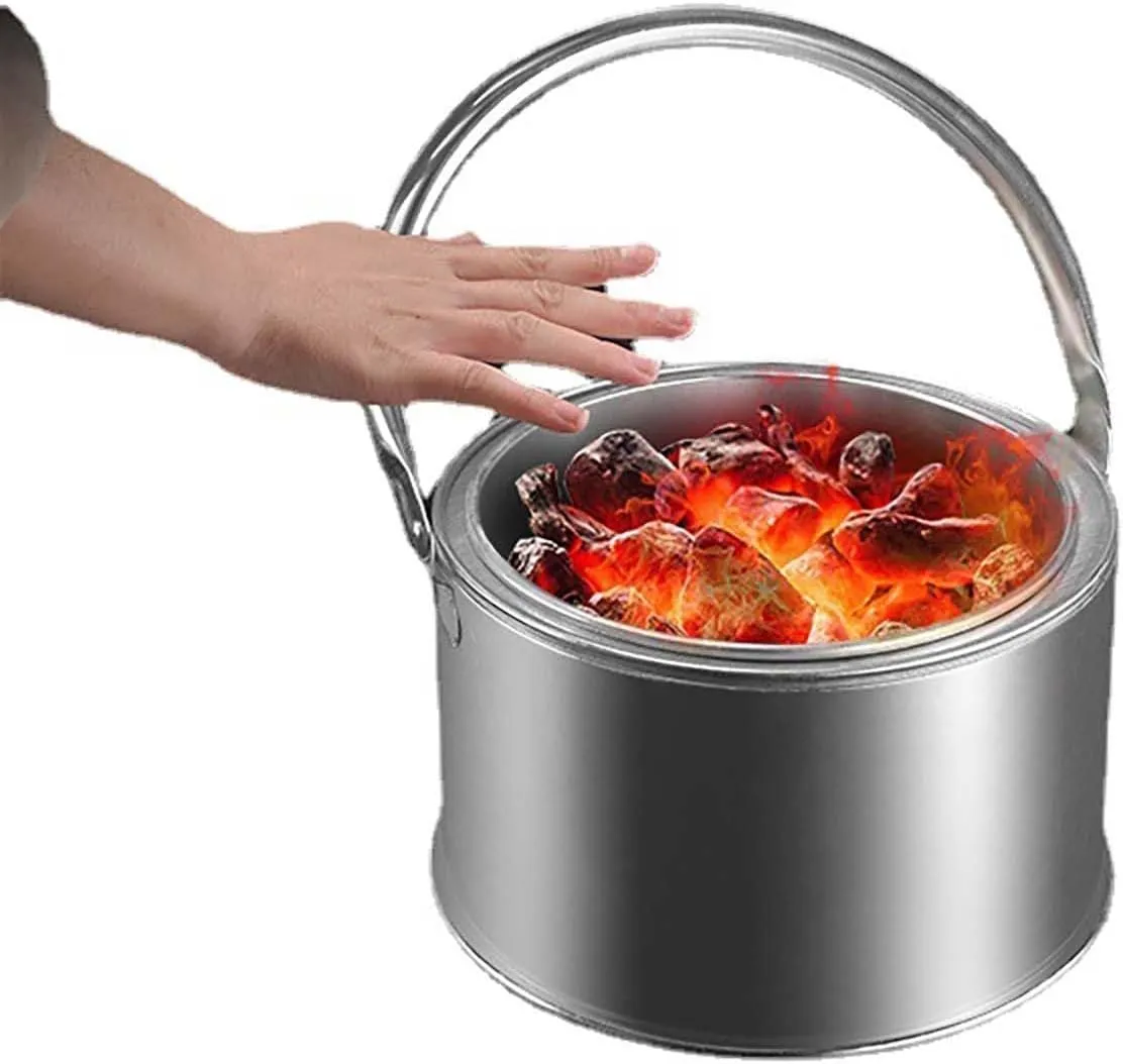 BILIKEYU Camping Stove Grill Fire With Stainless Steel Grill Net Portable Grill Wood Burning Stoves For Picnic BBQ Camp Hiking Home (B, One Size)